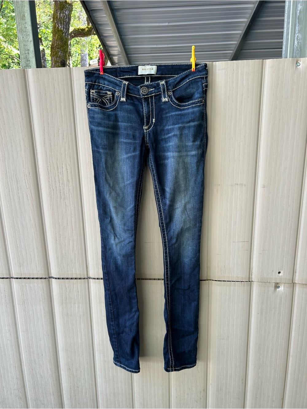 Big Star Skinny Jeans - Dark Blue Wash with Fading